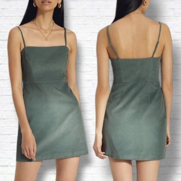 Aritzia X Wilfred Isabella Black Corduroy Mini Dress Size 4 - Picture 2 of 16